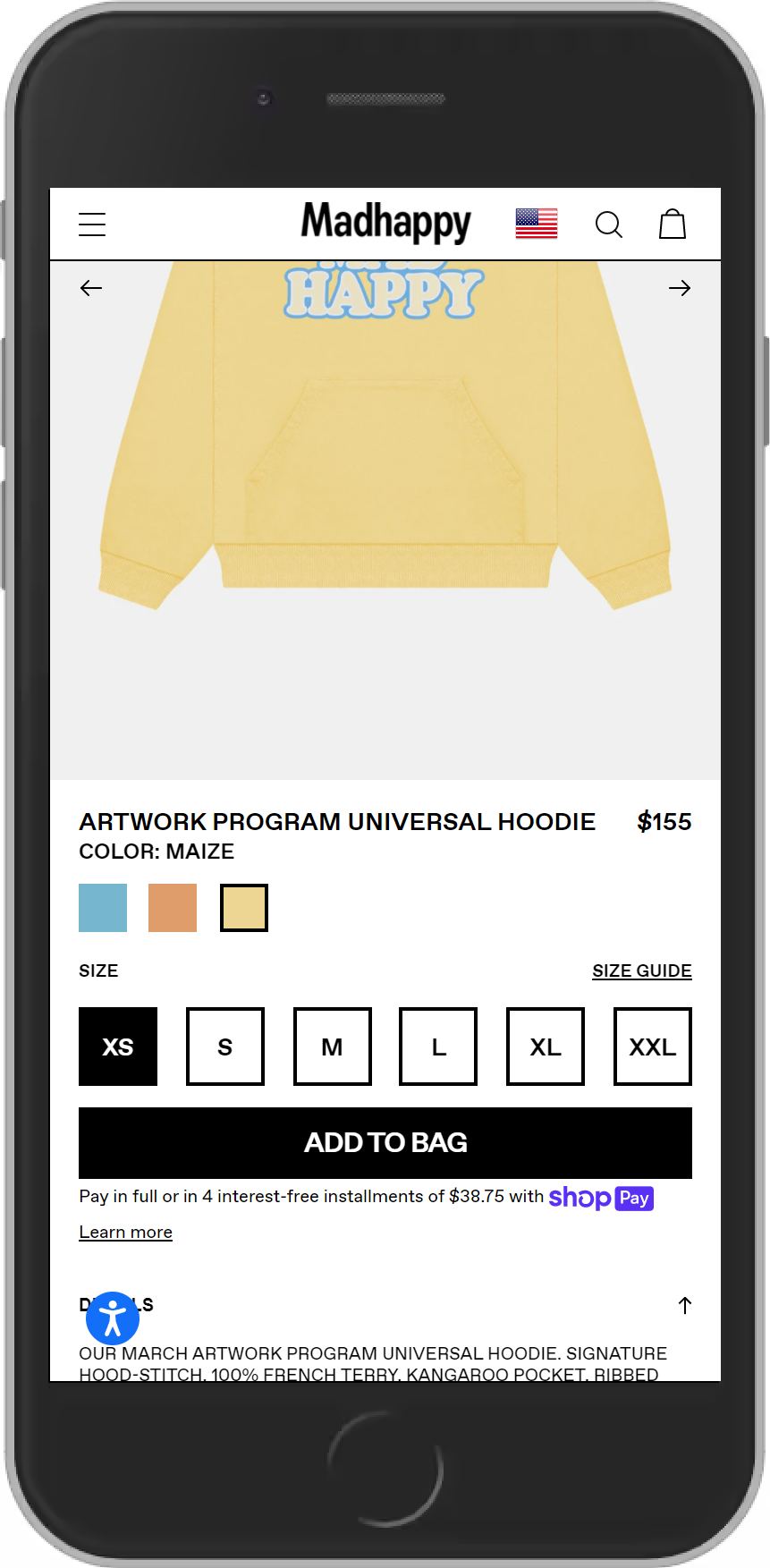 Product Page Example (PDP) - Mobile